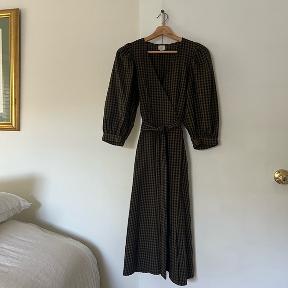 NWOT A New Day Gingham Midi Wrap Cotton Dress Size XS - Picture 2 of 7